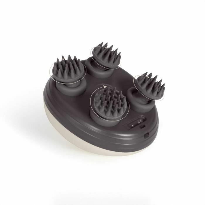 LIVOO DOS202 Masajeador de Cabeza y Cuero Cabelludo, 2 Horas, 96 Púas, 4 Cabezales, 3 Modos, IPX4, Crema / Gris Oscuro 5