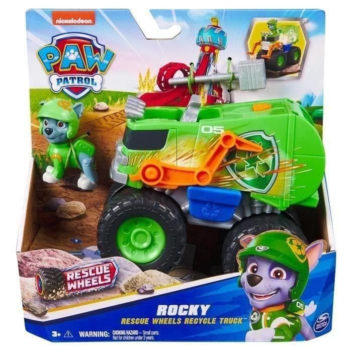 VEHÍCULO SPIN MASTER + FIGURA RUEDAS DE RESCATE ROCKY Paw Patrol 2