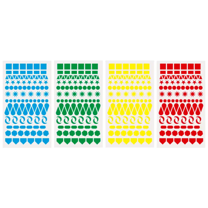 Liderpapel Gomets Figuras Geométricas Surtidas, 20 Hojas con Círculos, Triángulos, Estrellas y Cuadrados en Colores Varios 3