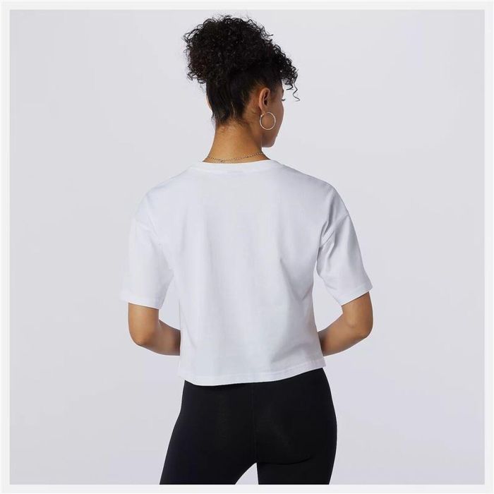 Camiseta de Manga Corta Mujer New Balance Essentials Athletic Club Boxy Blanco 16 Años