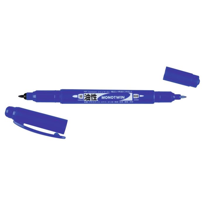 Rotulador Tombow Mono Twin Permanente Doble Punta Fina Y Gruesa Color Azul 10 unidades