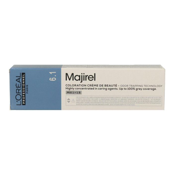 L'Oréal Majirel Ash 6.1 Tinte Permanente Profesional 60ml Cobertura Total De Canas Acabado Frío