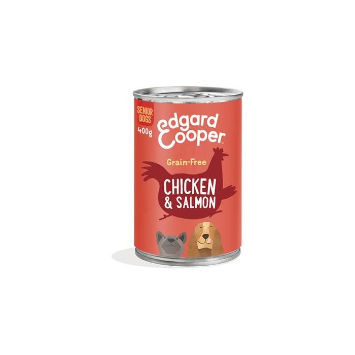 Comida húmeda para perros senior sabor pollo y salmón - 6 latas de 400 gr Comida húmeda para perros senior sabor pollo y salmón - 6 latas de 400 gr