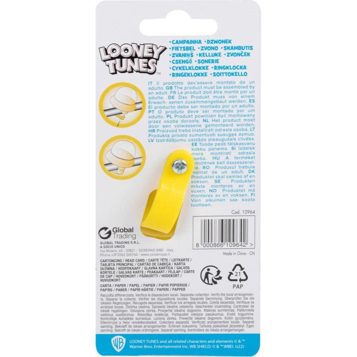 Looney Tunes I164 CZ10964 Timbre Bocina Trompeta Squeezy para Bicicleta Infantil, fácil montaje, gráficos divertidos 1 Looney Tunes I164 CZ10964 Timbre Bocina Trompeta Squeezy para Bicicleta Infantil, fácil montaje, gráficos divertidos 1