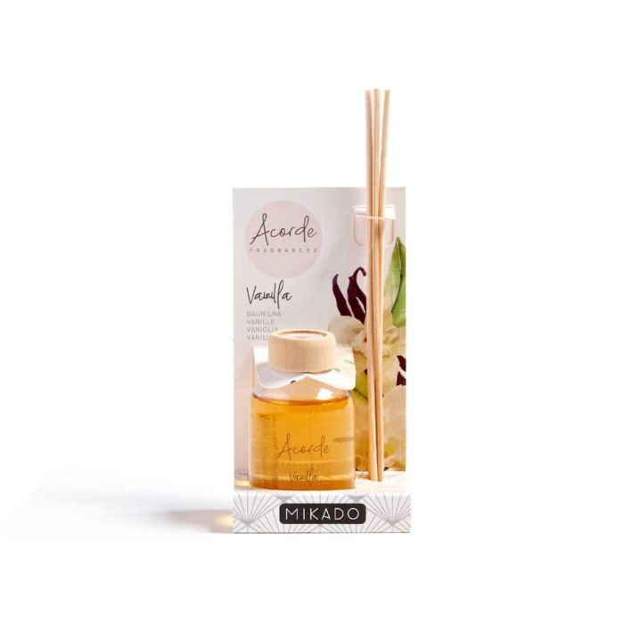 Mikado 50 ml con varilla vainilla Acorde - Vidrio, madera, 7x17x5 cm (12 Unidades) 3 Mikado 50 ml con varilla vainilla Acorde - Vidrio, madera, 7x17x5 cm (12 Unidades) 3