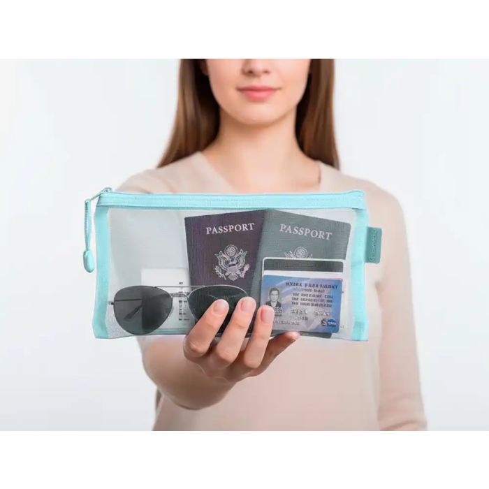 Liderpapel Bolsa Zipper Bag Poliester Transpirable Multiusos 230x115 mm Azul Pastel 6