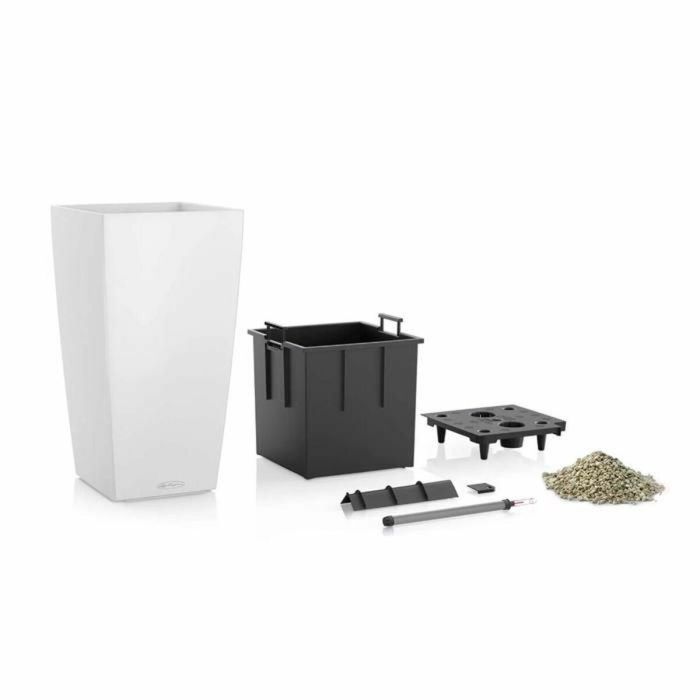 Lechuza LEC4008789131386 Jardinera Cubico Color 30 Pizarra con Sistema de Riego Resistente a las Heladas 1