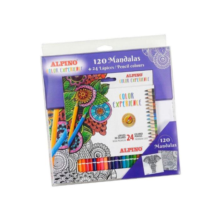 Set De Dibujo Alpino Color Experience 24 Lapices De Colores Y Libro De 120 Mandalas 1