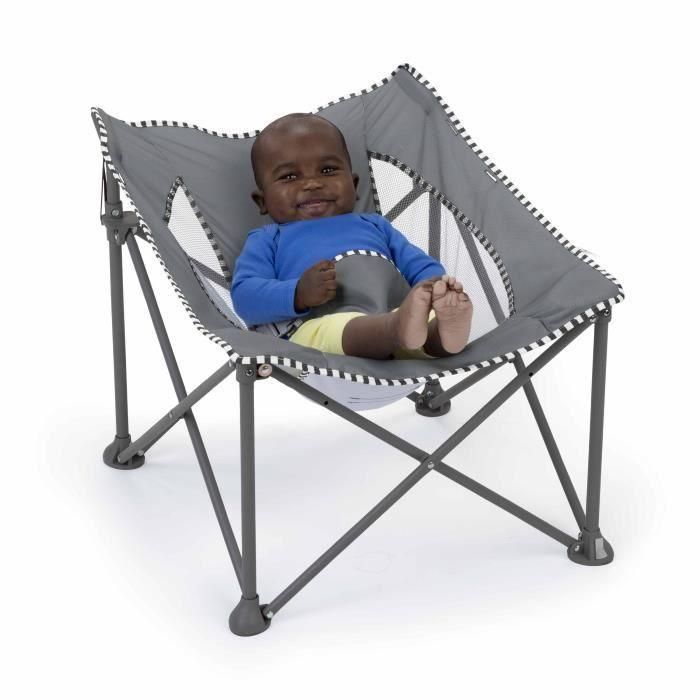 Hamaca plegable para bebé BRIGHT STARS Pop 'N Chill gris, con protección solar FPS +50 y bolsa de transporte incluida 1 Hamaca plegable para bebé BRIGHT STARS Pop 'N Chill gris, con protección solar FPS +50 y bolsa de transporte incluida 1