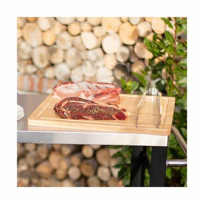 Livoo MES141 Tabla de Cortar Madera de Caucho Tamaño XXL 46x46cm con Ranura Integrada 4