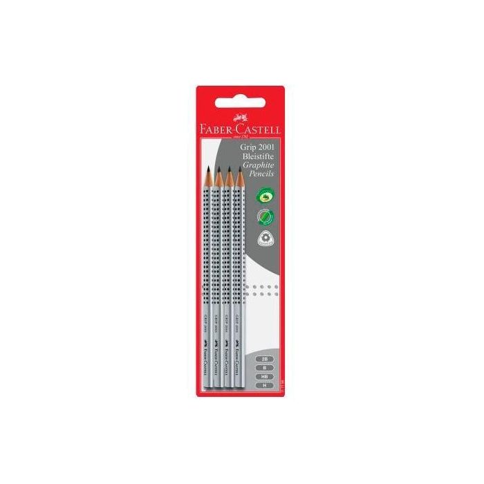 Faber Castell Lápiz Grip Grafito Mod. 2001 gris -Blister 4U- Faber Castell Lápiz Grip Grafito Mod. 2001 gris -Blister 4U-