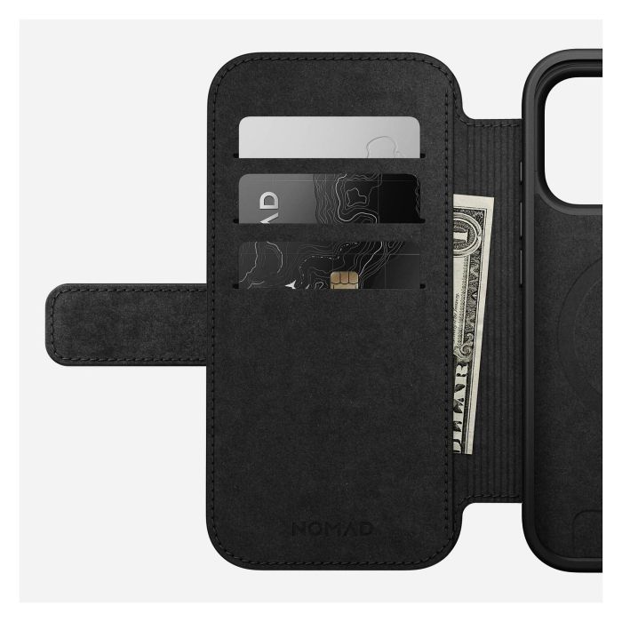 Nomad Modern Leather Folio para iPhone 17 Pro - Funda tipo libro con MagSafe, 3 bolsillos para tarjetas, Negro 6 Nomad Modern Leather Folio para iPhone 17 Pro - Funda tipo libro con MagSafe, 3 bolsillos para tarjetas, Negro 6