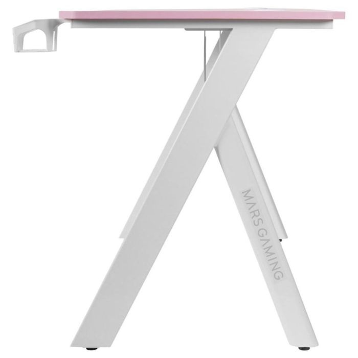 Mesa de Escritorio Mars Gaming MGD100RGBP Blanco Rosa Acero 100 x 60 cm 2 Mesa de Escritorio Mars Gaming MGD100RGBP Blanco Rosa Acero 100 x 60 cm 2