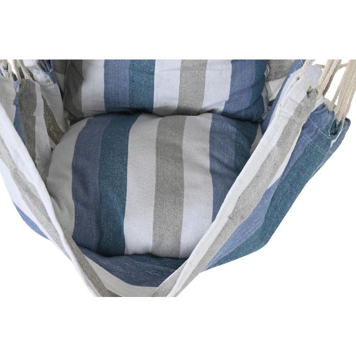 DKD Home Decor Silla Colgante para Terraza y Jardín, Rayas Azul y Blanco, Algodón Poliéster, Capacidad 100kg, 100x60x135 cm 1 DKD Home Decor Silla Colgante para Terraza y Jardín, Rayas Azul y Blanco, Algodón Poliéster, Capacidad 100kg, 100x60x135 cm 1