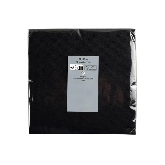 Pronappe Servilleta Celulosa Micro-Grofada 20x20 cm 2 Capas Negro 50 Unidades 7