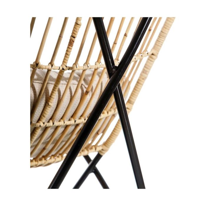 Sillón 76 x 76 x 87 cm Natural Negro Fibra natural