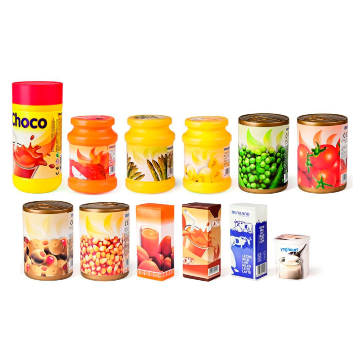 Miniland Juego de Alimentos Envasados 12 Piezas 1 Miniland Juego de Alimentos Envasados 12 Piezas 1