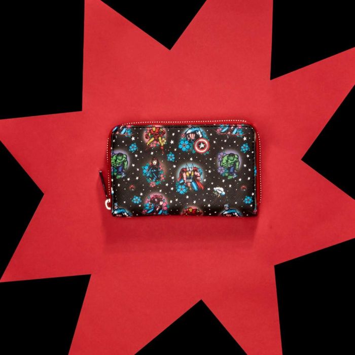 Loungefly Cartera Vengadores Avengers Marvel Billetera Cierre Cremallera Piel Vegana Ranuras Tarjetas 1 Loungefly Cartera Vengadores Avengers Marvel Billetera Cierre Cremallera Piel Vegana Ranuras Tarjetas 1