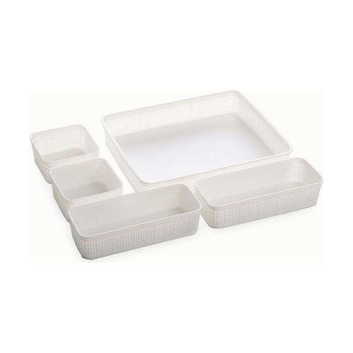 Cesta Multiusos Dem Plástico 34 x 28 x 6 cm 5 Piezas (5 Unidades) 1 Cesta Multiusos Dem Plástico 34 x 28 x 6 cm 5 Piezas (5 Unidades) 1