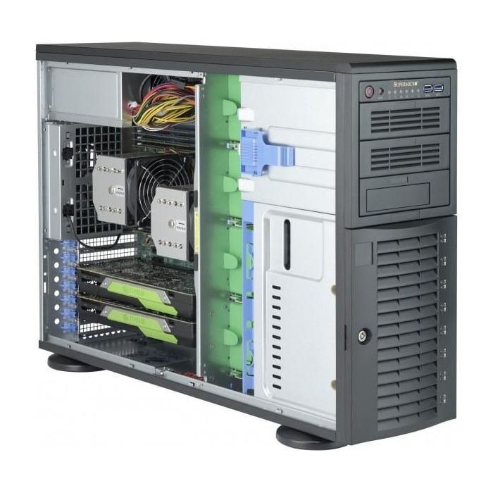 Supermicro CSE-743AC-1K26B-SQ Servidor Torre Completa 4U Negro ATX/EATX 8x 3.5" Hot-swap 1200W Fuente de Alimentación