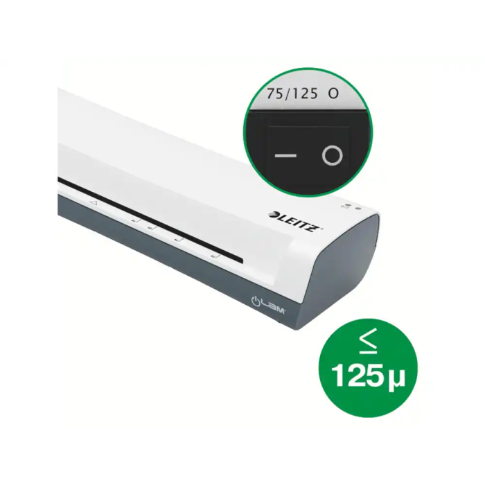 Leitz Plastificadora iLam Home DIN A4, 2 Rodillos, Hasta 125 micras, Color Blanco/Gris 3