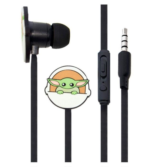 ERT GROUP Auriculares Baby Yoda Mandalorian Star Wars, Control Multifuncional, ABS, Cable 120cm, Jack 3.5mm 2