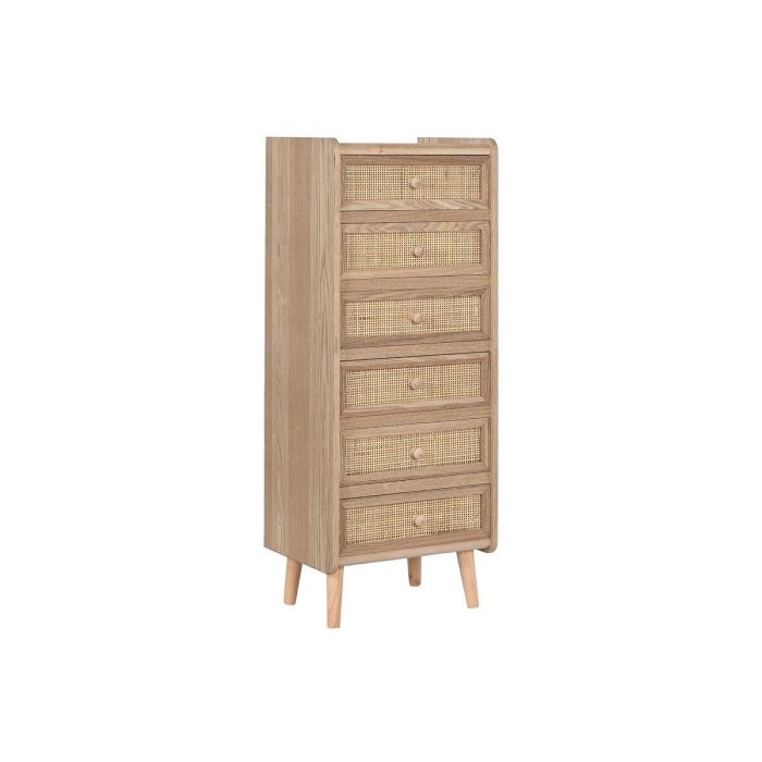 Cajonera Home ESPRIT Natural Ratán Madera de Paulonia 40 x 30 x 104 cm