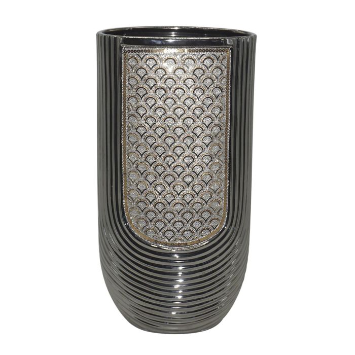 Jarron Glam DKD Home Decor Plateado Dorado 13 x 47 x 24 cm