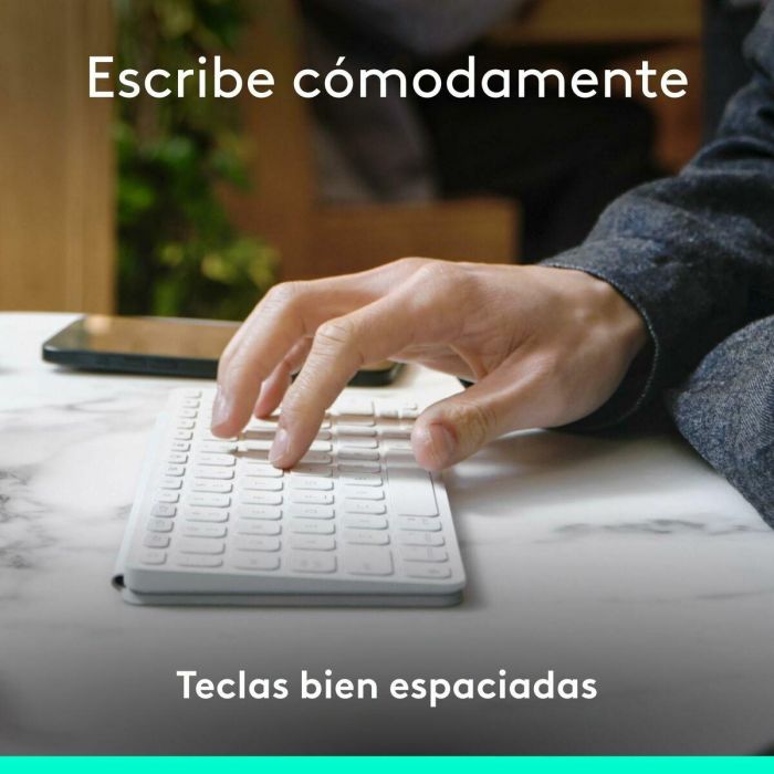 Teclado Logitech 920-012974 Blanco Gris QWERTY 14