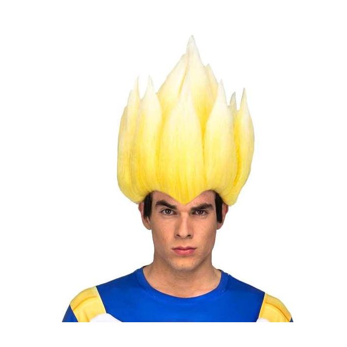 My Other Me Peluca Sayan Vegeta para Adulto Talla Única Amarillo 100% Poliéster