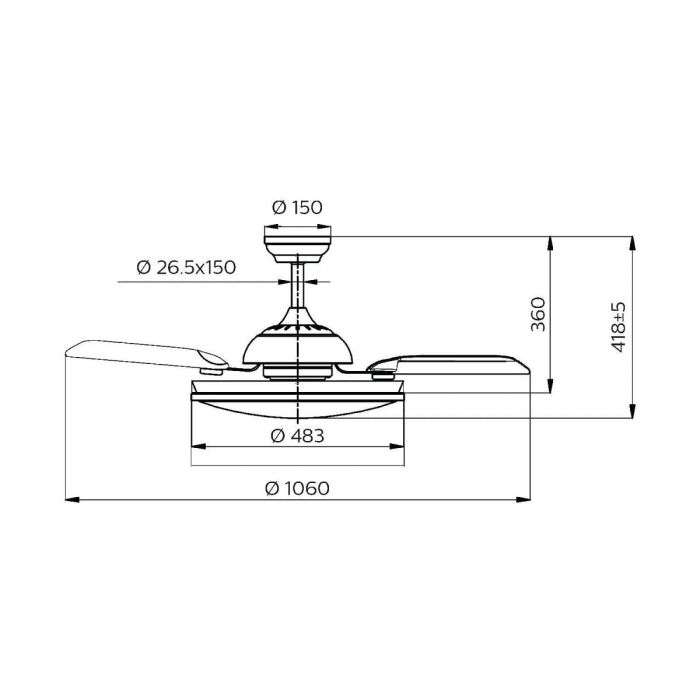 Ventilador de Techo con Luz Philips Atlas 35 W 28 W 4500 Lm Níquel (2700 K) 1