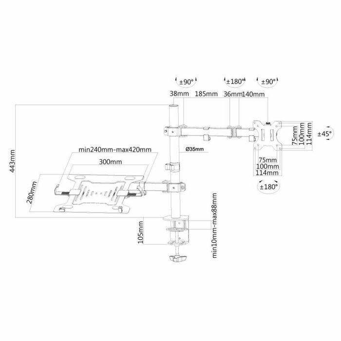 Soporte TV Neomounts FPMA-D550NOTEBOOK 1 Soporte TV Neomounts FPMA-D550NOTEBOOK 1