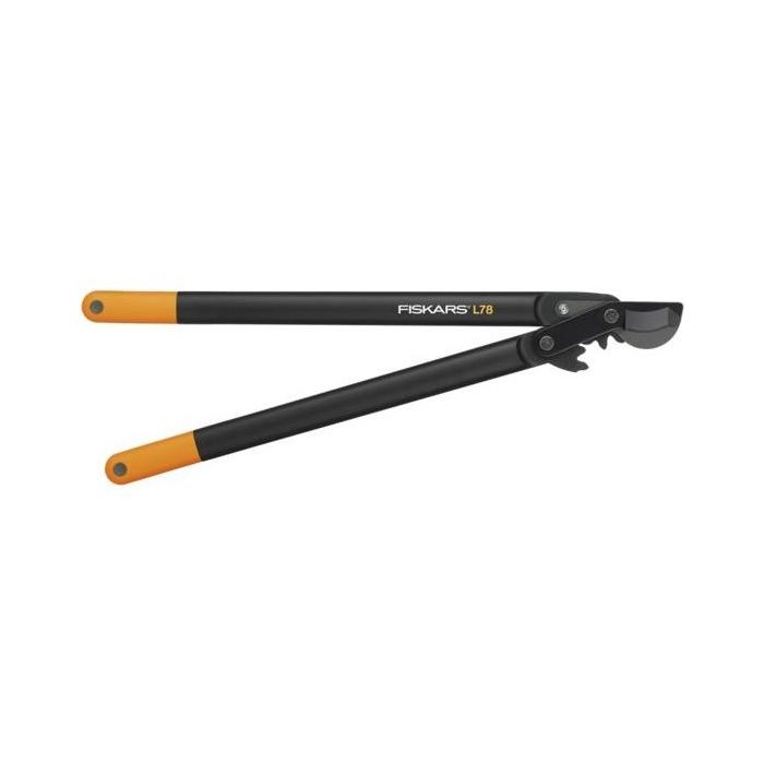 Fiskars L78 Tijera de podar de bypass PowerGear II, cortador de ramas con engranajes para jardinería