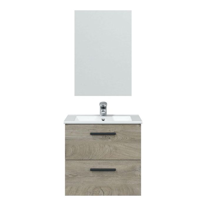 Forés/Arkit Mueble de baño suspendido roble alaska 2 cajones soft close con espejo 60x45x57 cm 1 Forés/Arkit Mueble de baño suspendido roble alaska 2 cajones soft close con espejo 60x45x57 cm 1