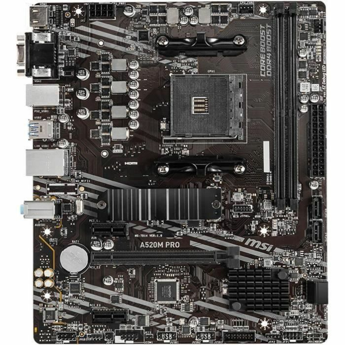 MSI A520M PRO Placa Base micro ATX para AMD Zócalo AM4 Ryzen 3000 con Chipset A520, DDR4, M.2 y Gigabit Ethernet 2