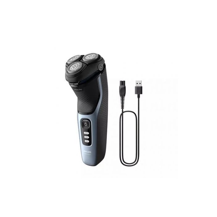 Philips Afeitadora Shaver Series 3000 S3243/12 con Cabezales Flexibles 5D, PowerCut, Uso Seco y Húmedo, 60 Minutos de Autonomía y 2 Accesorios 3