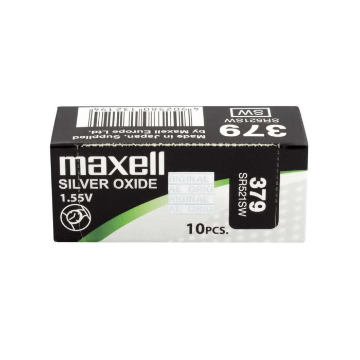 Maxell Micro pilas planas óxido de plata 1,55v - sr521sw 379 caja 10u