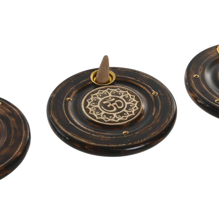 Soporte Incienso Arabe DKD Home Decor Marron Dorado 10 x 2 x 10 cm (12 Unidades) 2