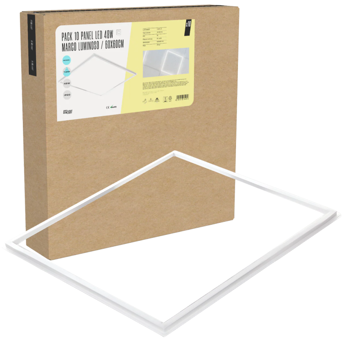 BX3 LIGHT Pack de 10 Paneles LED, 48W, 600x600 mm, Empotrable, Luz Neutra 4000 K, Modelo BX3-LPF-6060-48W-W BX3 LIGHT Pack de 10 Paneles LED, 48W, 600x600 mm, Empotrable, Luz Neutra 4000 K, Modelo BX3-LPF-6060-48W-W
