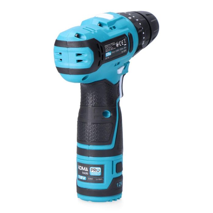 Koma Tools 12v-tp-k Taladro Percutor 12V Mandril Ø10mm sin Llave, 32Nm, Kit con Batería 2.0Ah, Cargador, Maletín y Puntas 3