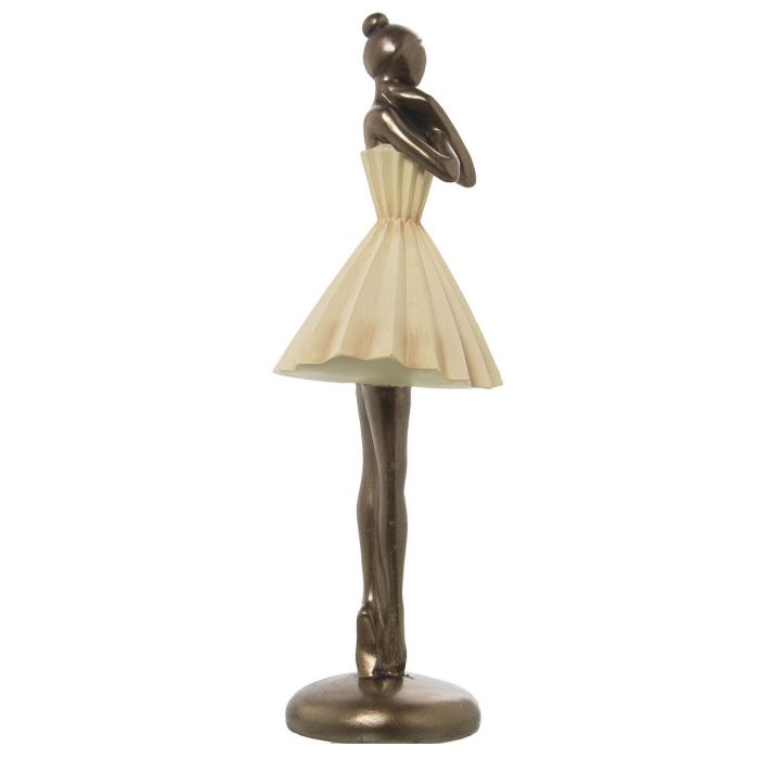 Figura Decorativa Alexandra House Living Beige Dorado Plástico Bailarina 13 x 17 x 32 cm 2