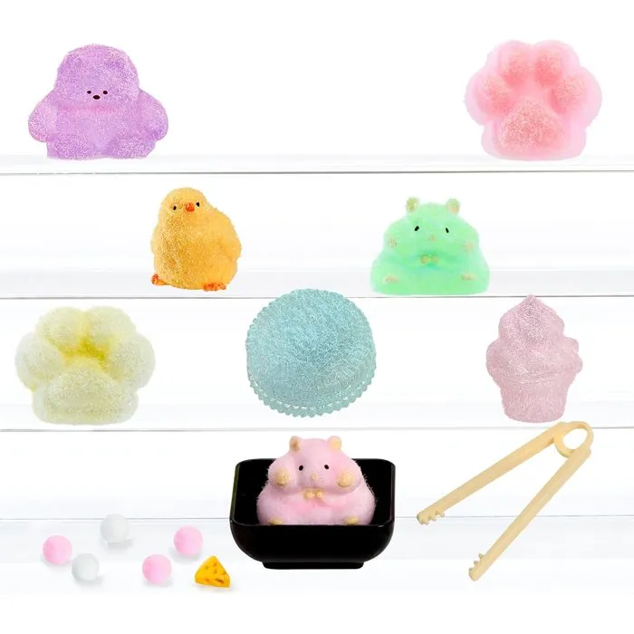 Little Tikes Tataba Squishy Coleccionable - Juego de 18 Piezas Accesorios con Polvo Flocado DIY en Empaque Opaco
