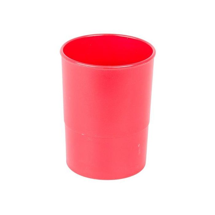 Porta Lapices Plastico Redondo Rojo