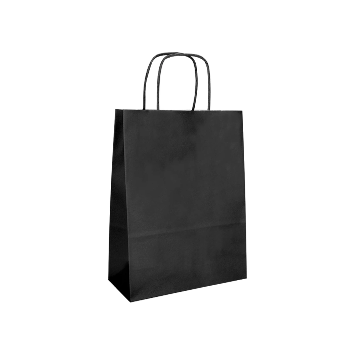Bolsa Papel Q-Connect Celulosa Negro M Con Asa Retorcida 270x370X12 mm 25 unidades 2