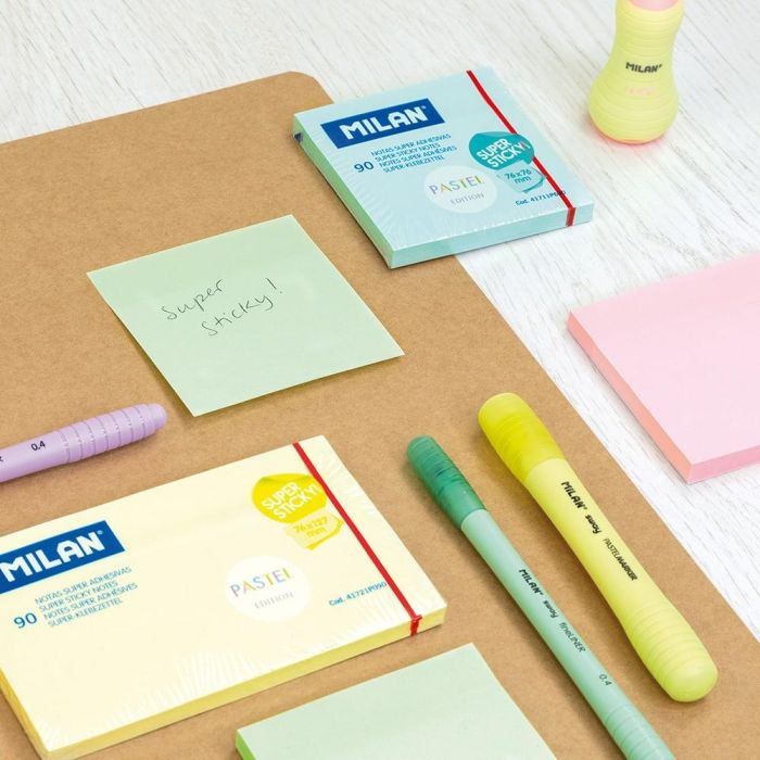 Milan Bloc Notas Super Adhesivas Azul Pastel 76 x 127 mm 90 Hojas 1