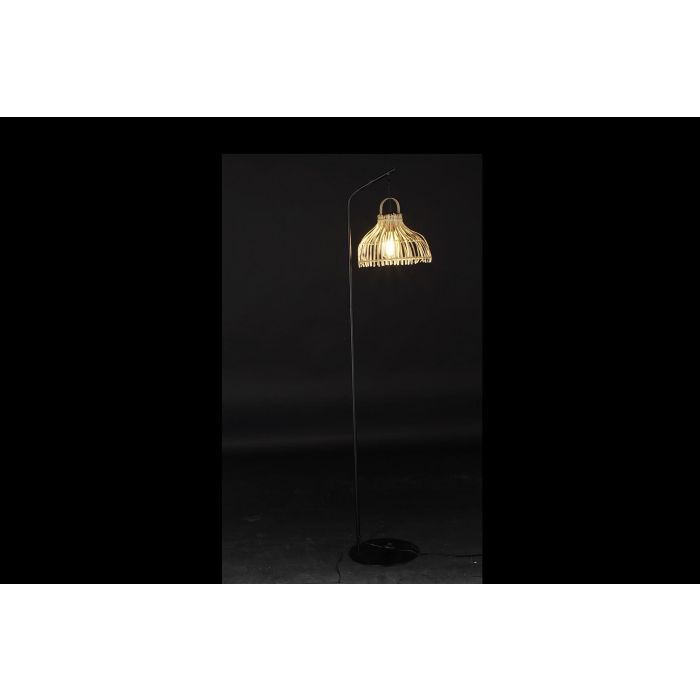 DKD Home Decor Lámpara de Pie Sorine Urban Negra y Marrón de Metal y Ratán con Acabado Natural E27 50W 160 cm Alto 1 DKD Home Decor Lámpara de Pie Sorine Urban Negra y Marrón de Metal y Ratán con Acabado Natural E27 50W 160 cm Alto 1
