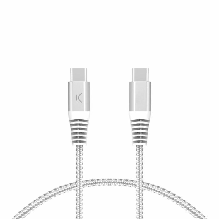 Cable USB-C a USB-C KSIX Blanco