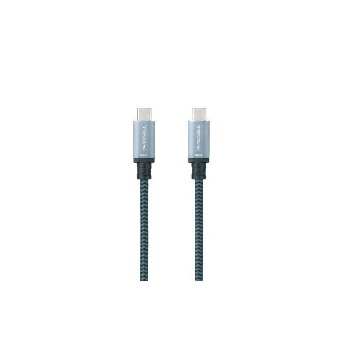 Cable USB-C 3.1 NANOCABLE 10.01.4102-COMB 2 m Negro/Gris (1 unidad) Cable USB-C 3.1 NANOCABLE 10.01.4102-COMB 2 m Negro/Gris (1 unidad)