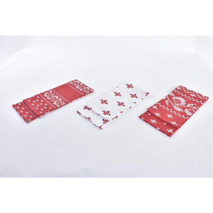 DKD Home Decor Paño Decorativo Navideño Tradicional de Algodón 170gsm Rojo y Blanco 40x60 cm, Pack de 12 (4 Sets de 3) 1 DKD Home Decor Paño Decorativo Navideño Tradicional de Algodón 170gsm Rojo y Blanco 40x60 cm, Pack de 12 (4 Sets de 3) 1