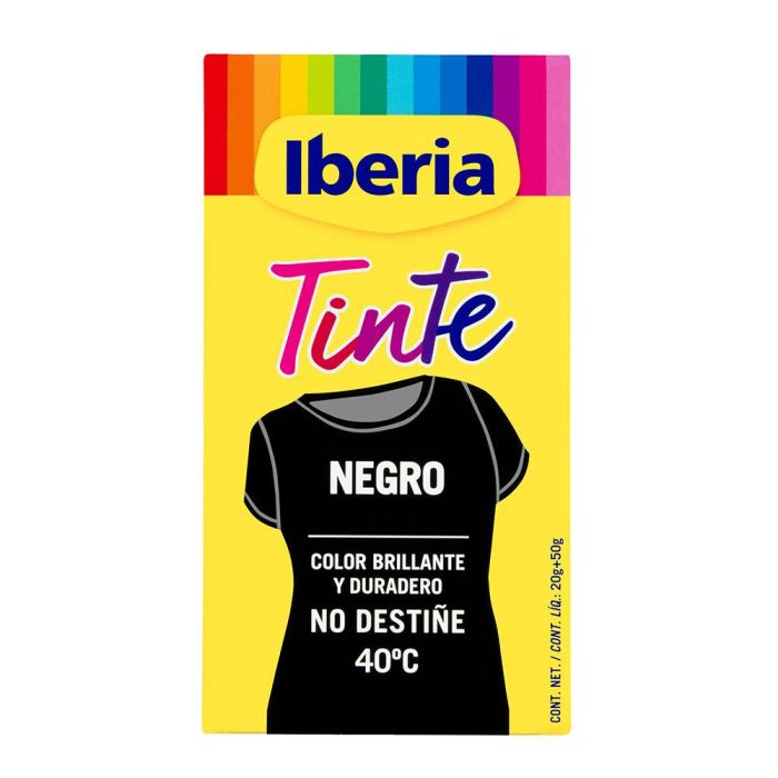 Iberia Tinte Ropa no destiñe 40º Negro 70 gr